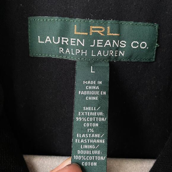 Lauren Ralph Lauren Black Velvet Denim Patchwork Vest Womens Size L - Picture 3 of 11